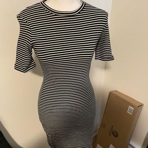 BNWT American Apparel black and white striped dress